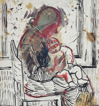 Moeder met kind op de schoot