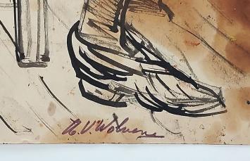 Tekening, moeder met kind