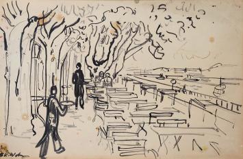 Kunstwerkje op papier van Henri Victor Wolvens