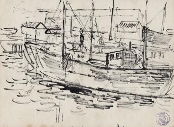 Werkje op papier van de Belgische tekenaar Wolvens