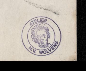 Tekening, vissersboot aan de kant