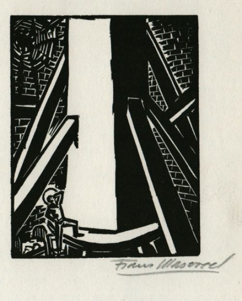 Woodcut by Belgian artist Frans Masereel from the work l\'oeuvre from 1928