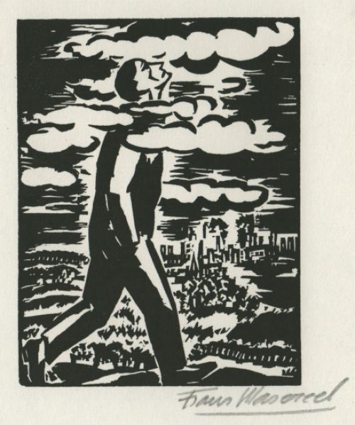 Woodcut by Belgian artist Frans Masereel from the work l'oeuvre from 1928