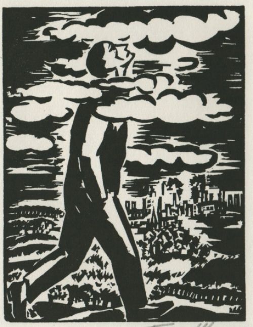 Gravure sur bois de l'artiste belge Frans Masereel d'après l'oeuvre de 1928
