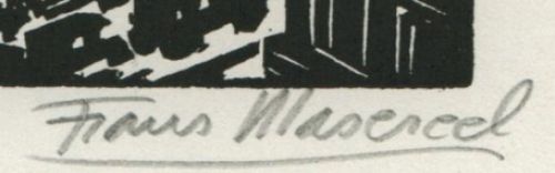 Gravure sur bois signée Á  la main par l\'artiste belge Frans Masereel d\'après l\'oeuvre de 1928