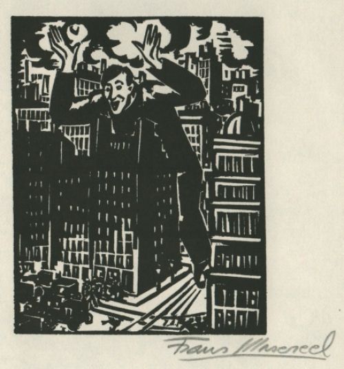 Woodcut by Belgian artist Frans Masereel from the work l'oeuvre from 1928