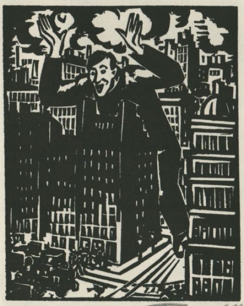Gravure sur bois de l'artiste belge Frans Masereel d'après l'oeuvre de 1928