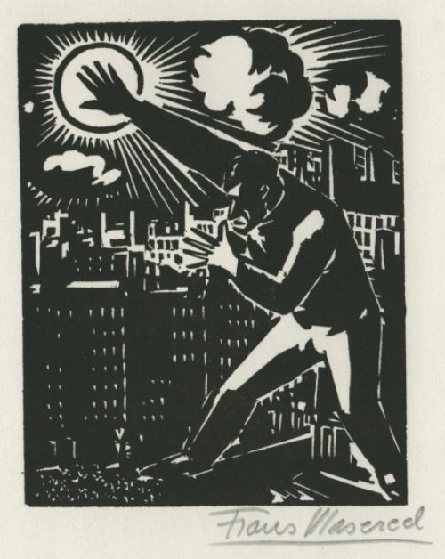 Woodcut by Belgian artist Frans Masereel from the work l'oeuvre from 1928