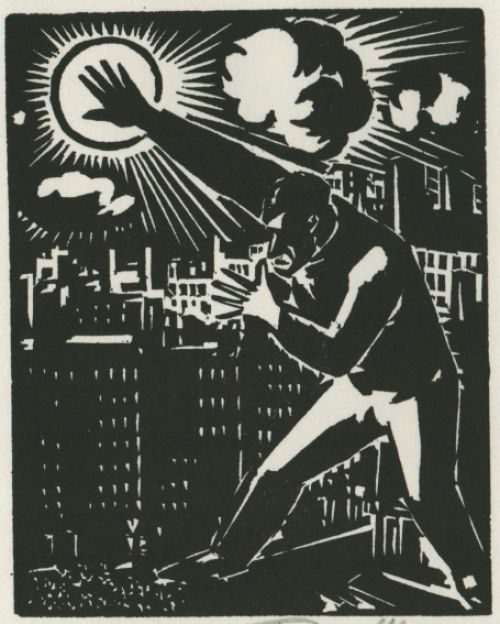 Gravure sur bois de l'artiste belge Frans Masereel d'après l'oeuvre de 1928