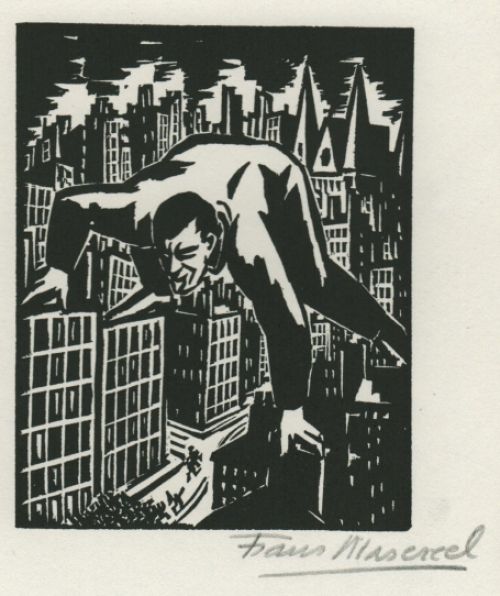 Woodcut by Belgian artist Frans Masereel from the work l'oeuvre from 1928