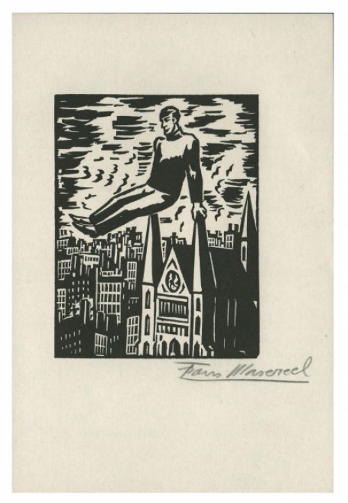 Originele houtsnede van de Belgische kunstenaar Frans Masereel. Dit is de 21ste afbeelding, woodcut