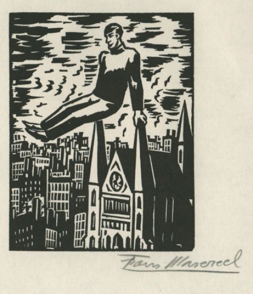 Gravure sur bois originale de l'artiste belge Frans Masereel. Ceci est la 21ème image, gravure sur bois