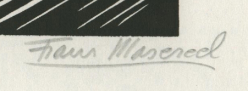 Originele houtsnede van de Belgische kunstenaar Frans Masereel. Dit is de 22ste afbeelding, woodcut.