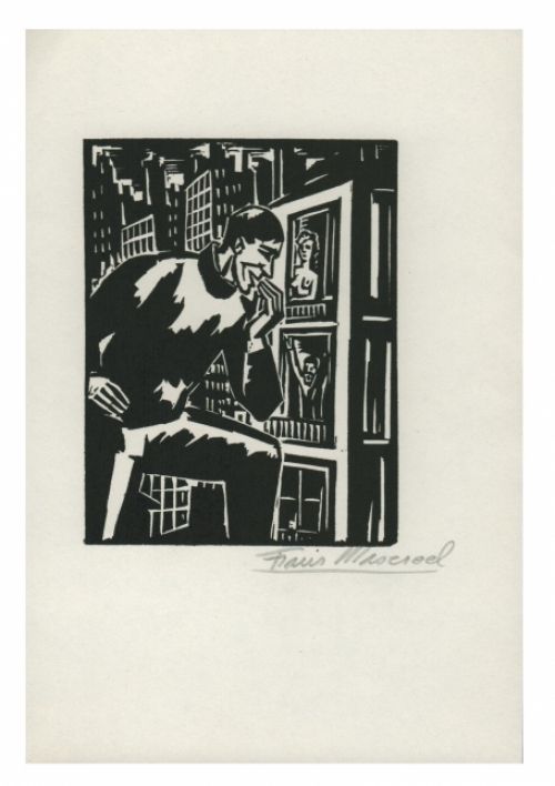 Woodcut van Belgische kunstenaar Frans Masereel uit het werk l\'oeuvre van 1928