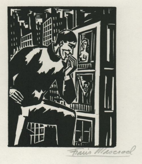 Woodcut by Belgian artist Frans Masereel from the work l\'oeuvre from 1928