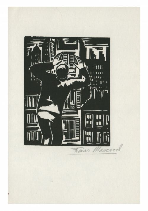 Gesigneerde houtsnede van Frans Masereel uit L'oeuvre