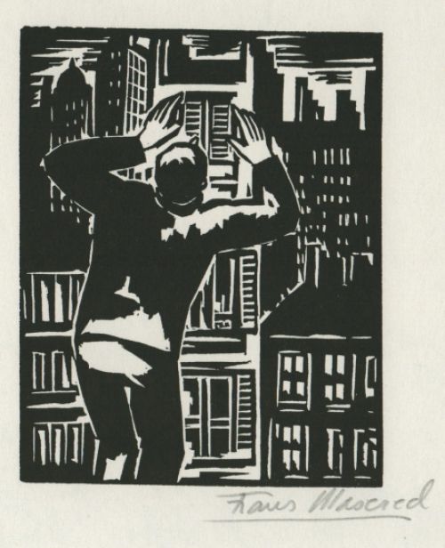 Getekende Woodcut van de Belgische kunstenaar Frans Masereel uit L'oeuvre kopen