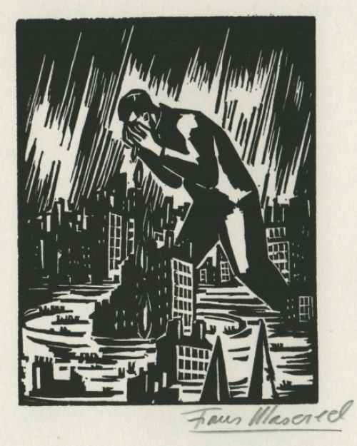 Woodcut van de Belgische kunstenaar Frans Masereel uit L\'oeuvre kopen