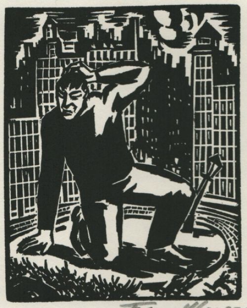 Getekende Houtsnede van Frans Masereel kopen