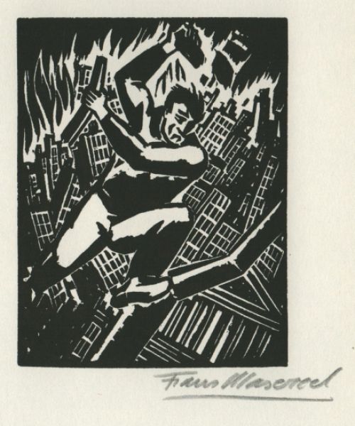 Woodcut by Belgian artist Frans Masereel from the work l'oeuvre from 1928