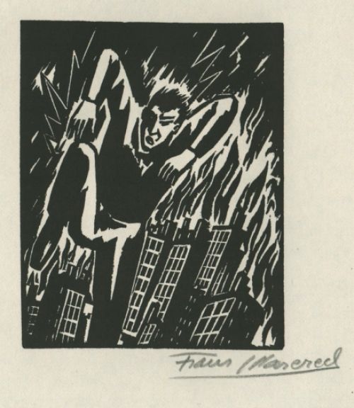 Woodcut by Belgian artist Frans Masereel from the work l'oeuvre from 1928