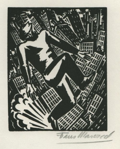 Woodcut by Belgian artist Frans Masereel from the work l'oeuvre from 1928