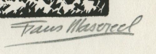 Gravure sur bois signée Á  la main par l'artiste belge Frans Masereel d'après l'oeuvre de 1928