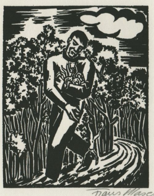 Gravure sur bois de l'artiste belge Frans Masereel d'après l'oeuvre de 1928