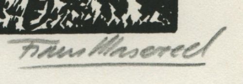 Gravure sur bois signée Á  la main par l'artiste belge Frans Masereel d'après l'oeuvre de 1928