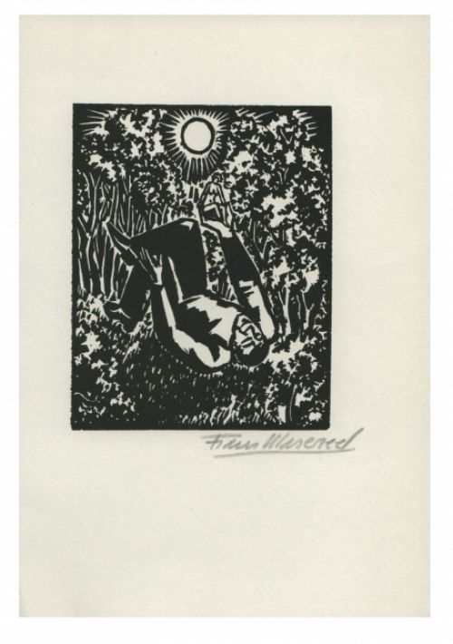 Houtgravure van Belgische kunstenaar Frans Masereel uit het werk l'oeuvre van 1928