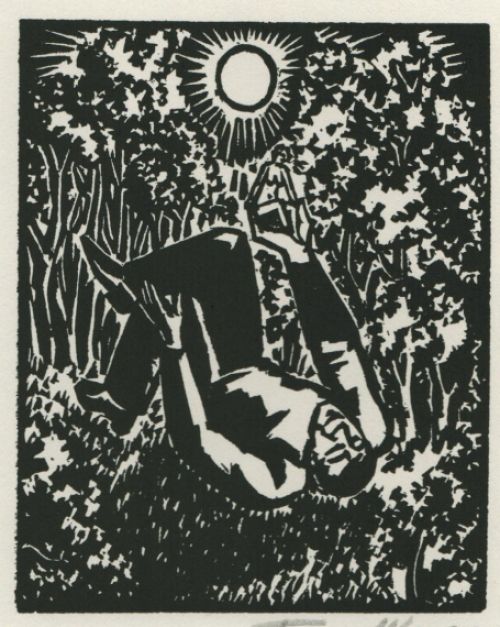 Gravure sur bois de l'artiste belge Frans Masereel d'après l'oeuvre de 1928