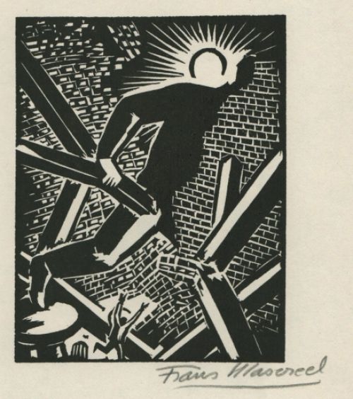 Houtsnede van de Belgische kunstenaar Frans Masereel uit L'oeuvre