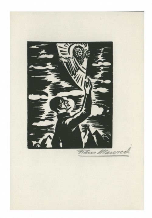 Houtsnede van Belgische kunstenaar Frans Masereel uit het werk l'oeuvre van 1928