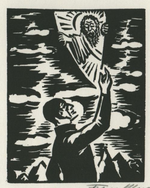 Gravure sur bois de l'artiste belge Frans Masereel d'après l'oeuvre de 1928