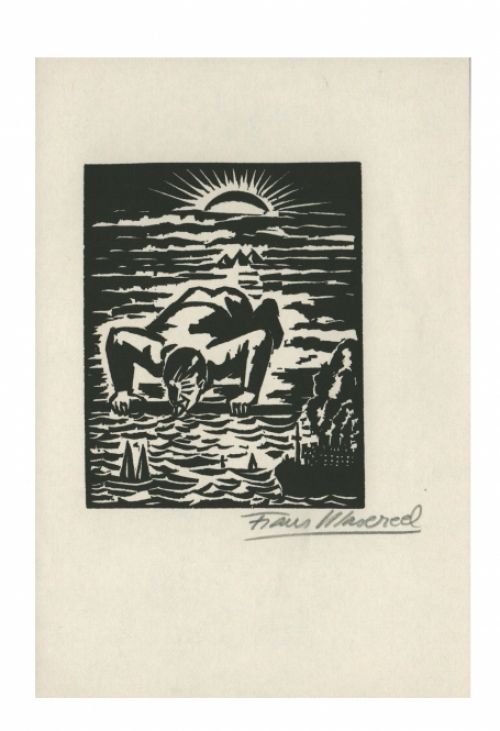 Houtgravure van Belgische kunstenaar Frans Masereel uit het werk l'oeuvre van 1928