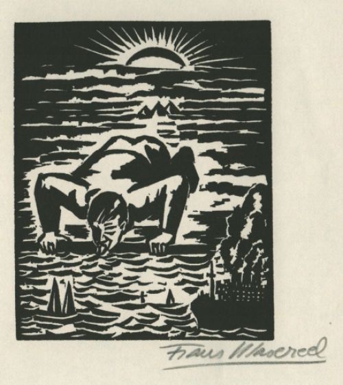 Woodcut by Belgian artist Frans Masereel from the work l'oeuvre from 1928