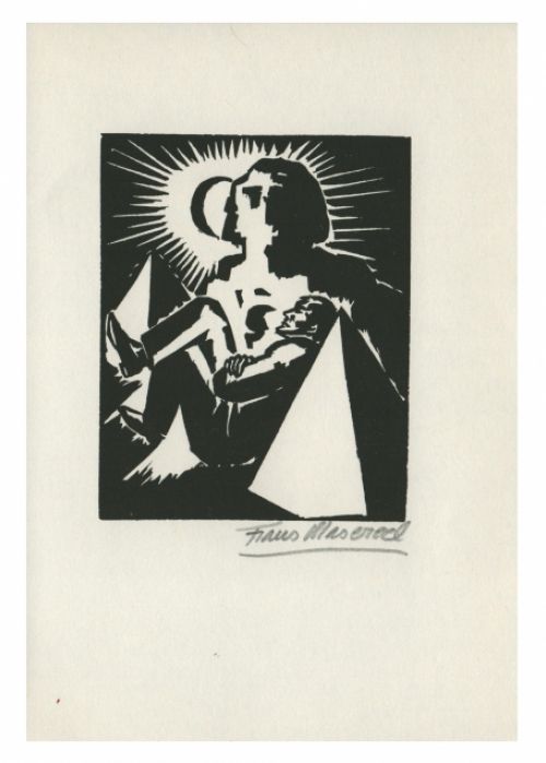 Houtgravure van Belgische kunstenaar Frans Masereel uit het werk l'oeuvre van 1928