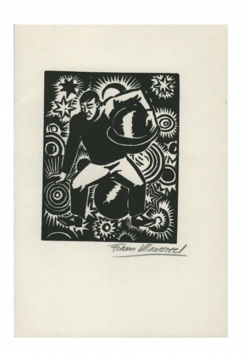 Houtgravure van Belgische kunstenaar Frans Masereel uit het werk l\'oeuvre van 1928