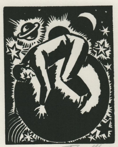Gravure sur bois de l\'artiste belge Frans Masereel d\'après l\'oeuvre de 1928