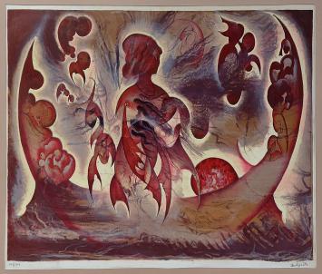 Surrealistische litho van de schilder Charles Delporte kopen