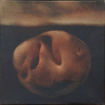 Kunstwerk op canvas van de Belgische beeldhouwer Yves Rhayé