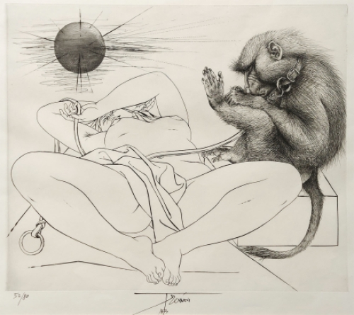 Pierre-Yves Trémois met een ets