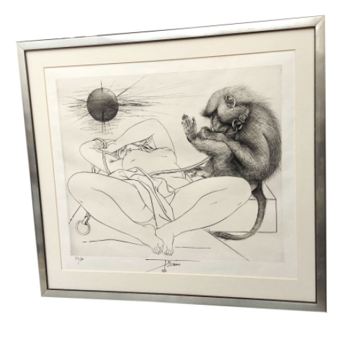 Aap en vrouw samen (ge) verbonden  52/80