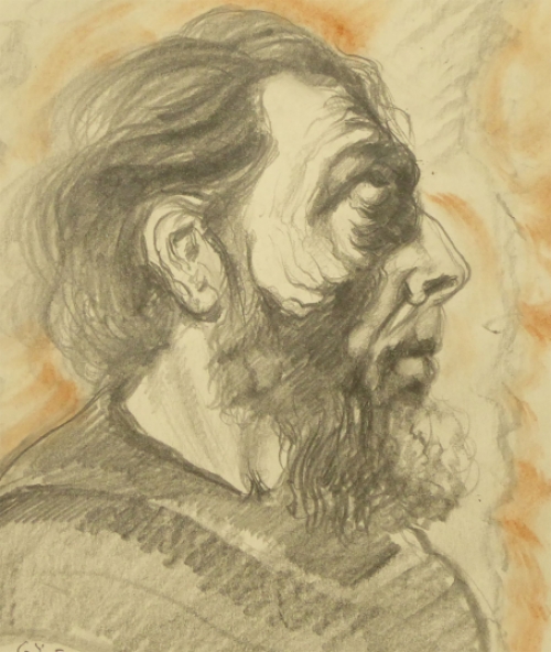 Een potloodtekening van Cornelis Johannes Snoeijerbosch