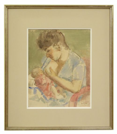 Waterverfschilderij van Antoon Luyckx