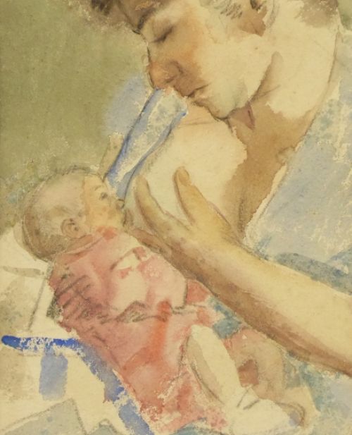 Antoon Luyckx  met een kunstwerkje uit 1949