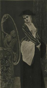 Heliogravure Le miroir de la Coquetterie Exsteens 1107 van  Félicien Rops