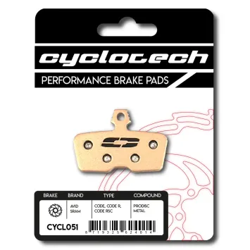 Sram Code - Motive - DB8 - DB6 - DB4 Sinter Bremsbeläge, Cyclotech Prodisc Metal.