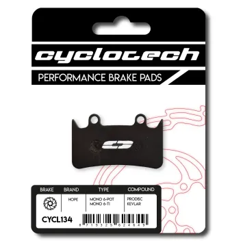 Hope Mono 6-pot - Mono 6Ti organische Bremsbeläge, Cyclotech Prodisc Kevlar