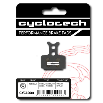 Formula Cura - Cura X - R1 - RX - R0 - Mega - One Organische Bremsbeläge, Cyclotech Prodisc Kevlar